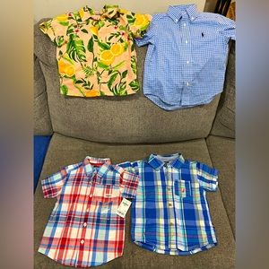 4 2T Button-Downs— Polo, Nautica, OshKosh (NEW WITH TAGS)